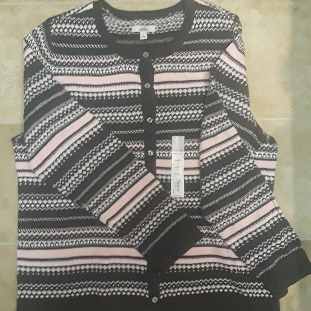 Croft & Barrow The Extra Cozy Cardigan Crewneck L